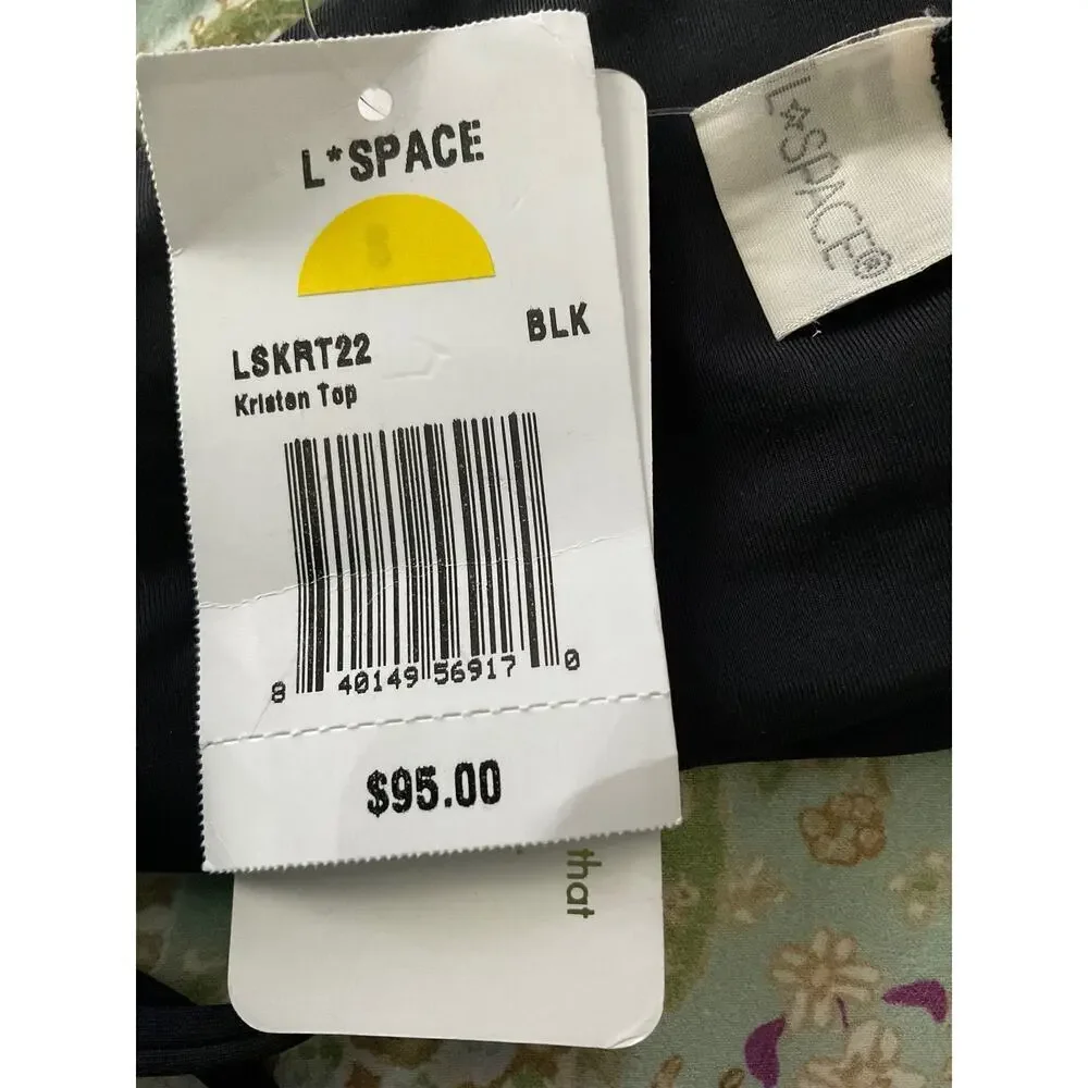 L Space Kristen Bikini‎ Top in Black NWT